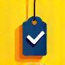 Price tag with checkmark