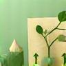 Leaf and recycled paper imagery