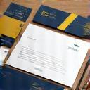 Printed business stationery set: notepads, letterheads, envelopes